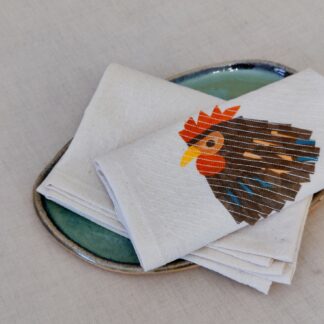 Brown Hen Face Kitchen Towel